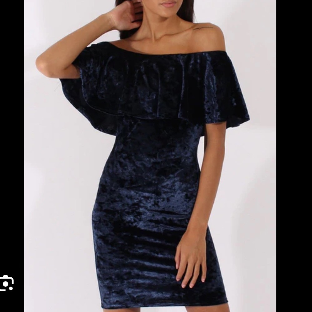 MANGO Velvet Off Shoulder Straps Cocktail Dress – New Collection